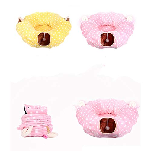 Katzentunnel Katzen-Haustier-Spielzeug Katzen Tunnel Pet Tunnel Passage Toy Katzenspielzeug Pet Katzenbedarf für Kätzchen (Farbe : Rosa, Size : 25x130cm) von ONDIAN