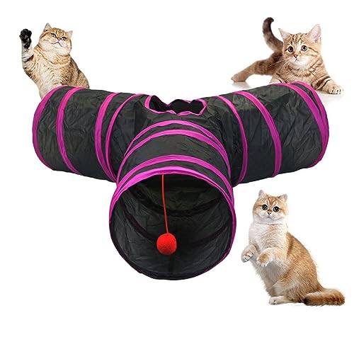 Katzentunnel Katzentunnel, zusammenklappbarer Haustiertunnel mit hängendem Ball, Kaninchen- und Hasentunnel für Kätzchen von ONDIAN