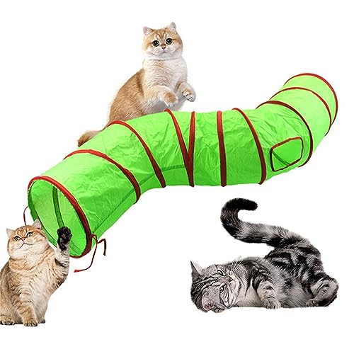 Katzentunnel Zusammenklappbarer Haustier-Katzentunnel, interaktives Labyrinth-Hausspielzeug für Kätzchen von ONDIAN