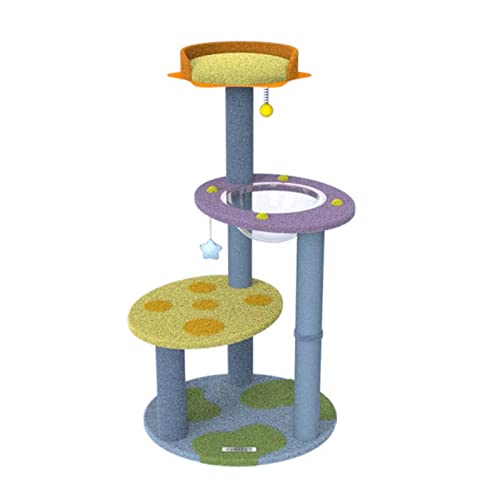 Katzenturm Mehrstufiger Kratzbaumturm, Katzenturm, Kratzaktivität for Katzen und Haustiere Kratzbäume (Farbe : Blau, Size : 97x54cm) von ONDIAN