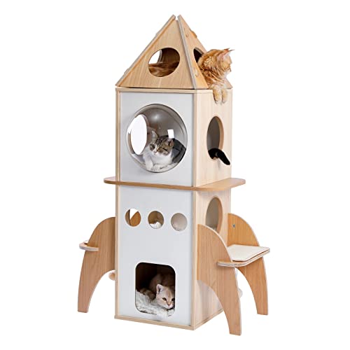 Kratzbaum Cat Tree Condo Creative Cube House mit kratzendem abnehmbaren Padkissen Haustier von ONDIAN