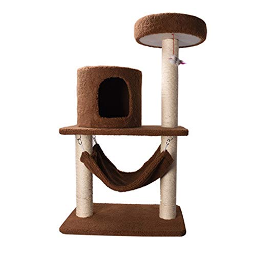 Kratzbaum Katzenhaus Ist Ideal for Katzen Zu Klettern Und Scratch-Wiedergabe Katze Post Mit Hängematte Und Lebensräume Plattform (Farbe : Coffee, Size : As pictiure) von ONDIAN