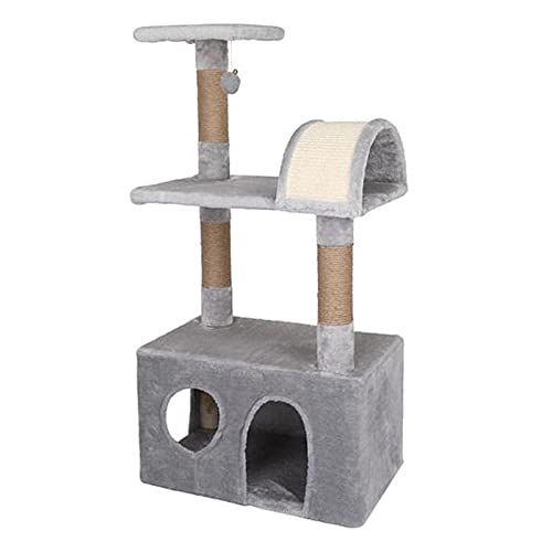 Kratzbaum Katzenkletterhalter Tower Baumrahmen Spielzeug Sisal & weiches Flanell (Farbe : Grey, Size : 50.5x30.5x98.6CM) von ONDIAN