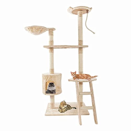 Kratzbaum Katzenkletterhalter Turm Baumrahmen Sisalseil weiche Plüsch -Flakeboard Kratzbaum Katzenkletterhalter Turm Baumrahmen Sisalseil weiche Plüsch -Flakeboard von ONDIAN