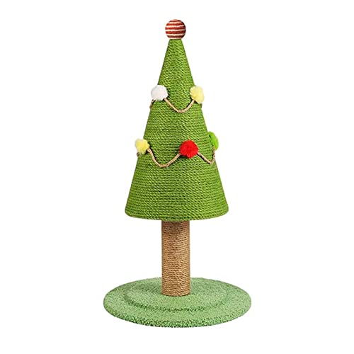 Kratzbaum für Katzen Kratzbaum-Haustierspielzeug, stabiles, vertikales Weihnachtsbaum-Katzen-Kratzspielzeug für Katzenspiel (Farbe : Grün, Size : 47x30cm) von ONDIAN