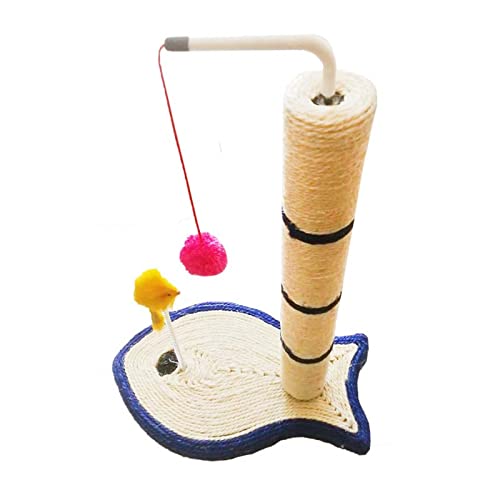 Kratzbaum für Katzen Sisal-Kratzbäume for Katzen, Kätzchen, mit hängendem Ball, Katzenkratzer für Katzenspiel (Farbe : Blau, Size : 43cm) von ONDIAN