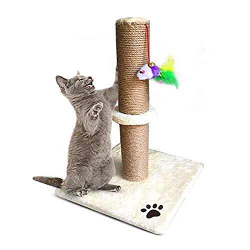 ONDIAN Kratzbaum für Katzen Kratzbäume for Katzen, Krallenkratzer, Seil, hängendes Ballspielzeug für Katzenspiel (Farbe : Weiß, Size : 50x30cm) von ONDIAN