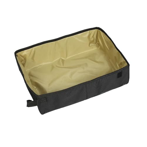 Tragbare Katzentoilette Faltbare Katzentoilette, tragbare Katzentoilette, Katzentoilette für Homecamping (Farbe : Black Yellow, Size : 40x30x10cm) von ONDIAN