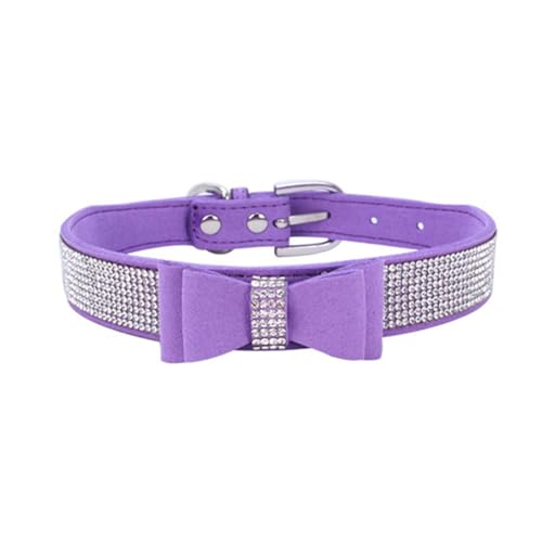 Bling Hundehalsband, Fliege mit Strasssteinen, ausgefallen, hübscher Diamantkristall, niedliche Fliege, Katze, Kätzchen, verstellbar, für Welpen, XS, S, M, L, große Rassen, Lila, L Bling Hundehalsband, Fliege mit Strasssteinen, ausgefallen, hübscher Diamantkristall, niedliche Fliege, Katze, Kätzchen, verstellbar, für Welpen, XS, S, M, L, große Rassen, Lila, L von ONEFOJOJO