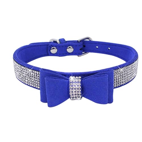 Bling Hundehalsband, Fliege mit Strasssteinen, ausgefallen, hübscher Diamantkristall, niedliche Fliege, Katze, Kätzchen, verstellbar, für Welpen, XS, S, M, L, große Rassen, Mädchen, Dunkelblau, Größe Bling Hundehalsband, Fliege mit Strasssteinen, ausgefallen, hübscher Diamantkristall, niedliche Fliege, Katze, Kätzchen, verstellbar, für Welpen, XS, S, M, L, große Rassen, Mädchen, Dunkelblau, Größe von ONEFOJOJO