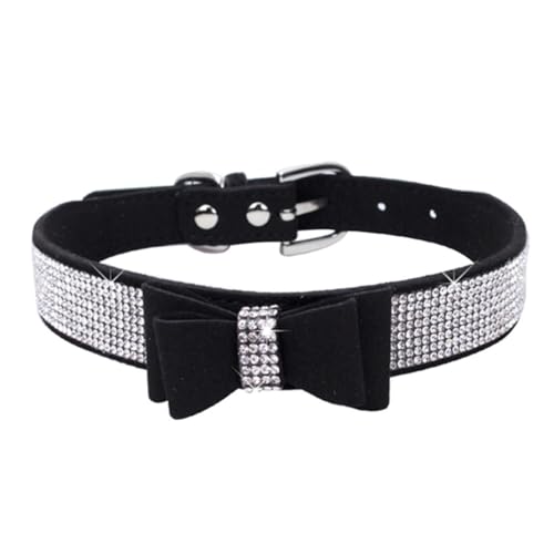 Bling Hundehalsband, Fliege mit Strasssteinen, ausgefallen, hübscher Diamantkristall, niedliche Fliege, Katze, Kätzchen, verstellbar, für Welpen, XS, S, M, L, große Rassen, Mädchen, Schwarz, L Bling Hundehalsband, Fliege mit Strasssteinen, ausgefallen, hübscher Diamantkristall, niedliche Fliege, Katze, Kätzchen, verstellbar, für Welpen, XS, S, M, L, große Rassen, Mädchen, Schwarz, L von ONEFOJOJO