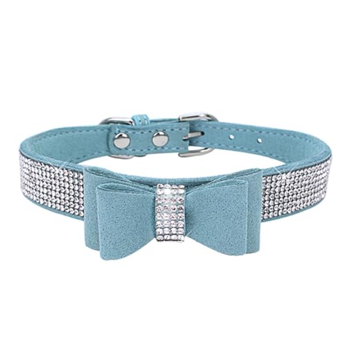 Bling Hundehalsband, Fliege mit Strasssteinen, ausgefallene hübsche Diamant-Kristalle, niedliche Fliege, Katze, Kätzchen, verstellbar, für Welpen, XS, S, M, L, große Rassen, Mädchen, Blau, XS Bling Hundehalsband, Fliege mit Strasssteinen, ausgefallene hübsche Diamant-Kristalle, niedliche Fliege, Katze, Kätzchen, verstellbar, für Welpen, XS, S, M, L, große Rassen, Mädchen, Blau, XS von ONEFOJOJO