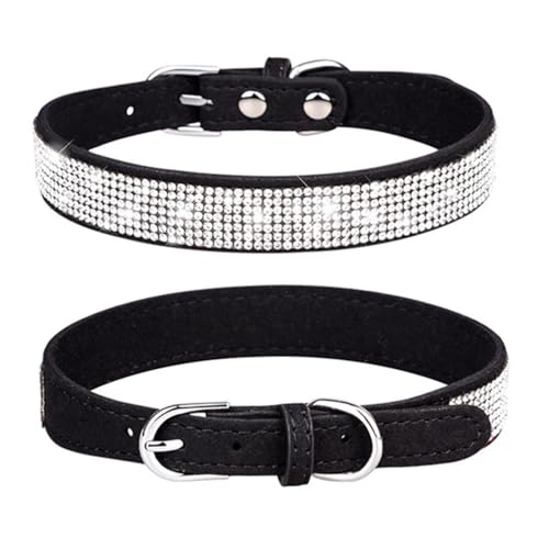 Bling Hundehalsband für kleine Hunde, ausgefallenes hübsches Strass-Diamant-Kristall, niedlich, weich, für Mädchen, Katzen, Welpen, mittelgroße und große Rassen, Haustier, weiblich, Kätzchen, Terrier, Bling Hundehalsband für kleine Hunde, ausgefallenes hübsches Strass-Diamant-Kristall, niedlich, weich, für Mädchen, Katzen, Welpen, mittelgroße und große Rassen, Haustier, weiblich, Kätzchen, Terrier, von ONEFOJOJO