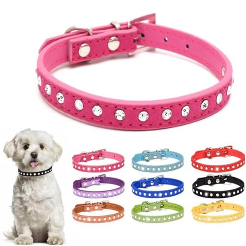 Hundehalsband für kleine Hunde, mit Strasssteinen, lustige Katze, Kätzchen, verstellbar, für XS, Welpen, mittelgroße und große Jungen, Mädchen, Damen, Hot Pink, XS Hundehalsband für kleine Hunde, mit Strasssteinen, lustige Katze, Kätzchen, verstellbar, für XS, Welpen, mittelgroße und große Jungen, Mädchen, Damen, Hot Pink, XS von ONEFOJOJO