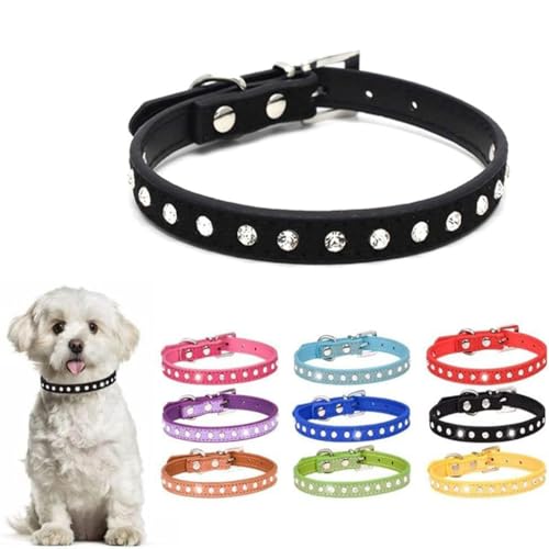 Hundehalsband für kleine Hunde, mit Strasssteinen, lustige Katze, Kätzchen, verstellbar, für XS, Welpen, mittelgroß, Jungen, Mädchen, Damen, Schwarz, XS Hundehalsband für kleine Hunde, mit Strasssteinen, lustige Katze, Kätzchen, verstellbar, für XS, Welpen, mittelgroß, Jungen, Mädchen, Damen, Schwarz, XS von ONEFOJOJO