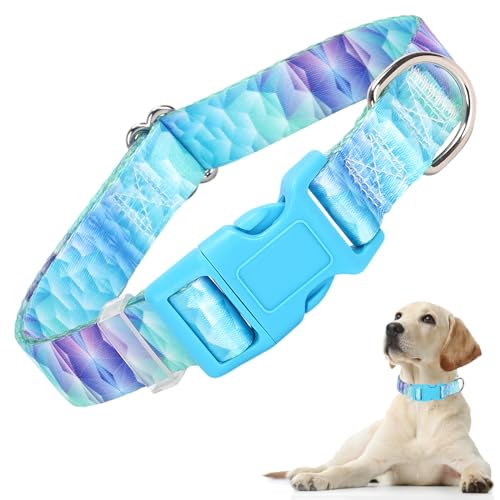 Hundehalsband für kleine Hunde, niedliches blaues Hundehalsband mit Diamant-Design, verstellbares, strapazierfähiges Nylon-Halsband mit Schnellverschluss-Schnalle für kleine, mittelgroße und große Hundehalsband für kleine Hunde, niedliches blaues Hundehalsband mit Diamant-Design, verstellbares, strapazierfähiges Nylon-Halsband mit Schnellverschluss-Schnalle für kleine, mittelgroße und große von ONEFOJOJO