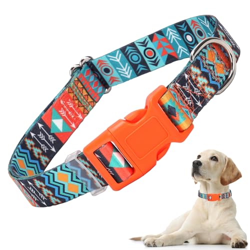 Hundehalsband für kleine Hunde mit afrikanischem Stammes-Aztekenmuster, mexikanisch, südwestlich, Boho-Muster, verstellbare Haustierhalsbänder für XS, kleine, mittelgroße und große Hunde (Tribal-XS) von ONEFOJOJO