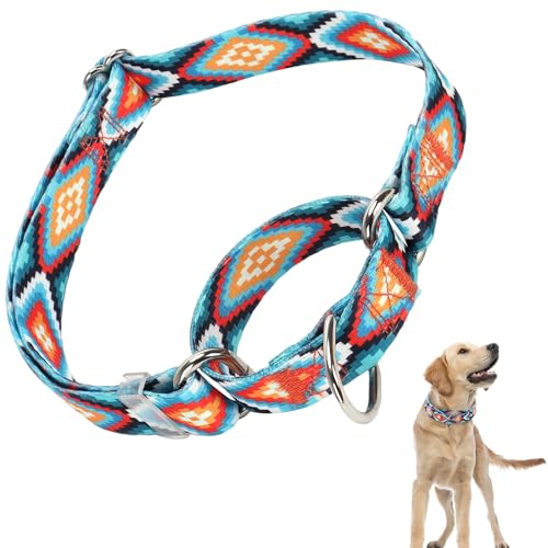 Martingale-Halsband für Hunde, verstellbar, strapazierfähig, mit speziellem Design, Tribal-Muster, niedliche Muster für kleine, mittelgroße und große Hunde (11# S) von ONEFOJOJO