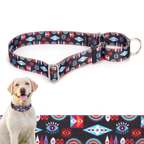 Martingale-Halsband für Hunde, verstellbar, weiches Nylon, mit speziellem Design, Maya-Stämme, niedliches Muster für kleine, mittelgroße und große Hunde (Mayan-Stämme S) von ONEFOJOJO