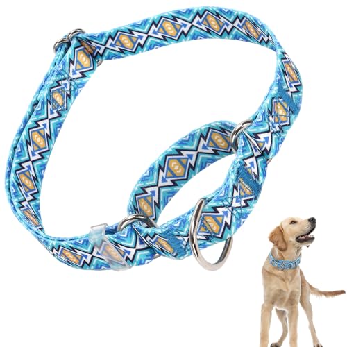 Martingale-Halsband für Hunde, verstellbar, weiches Nylon, mit speziellem Design, nationaler Stil, niedliche Muster für kleine, mittelgroße und große Hunde (National-Stil, M) von ONEFOJOJO