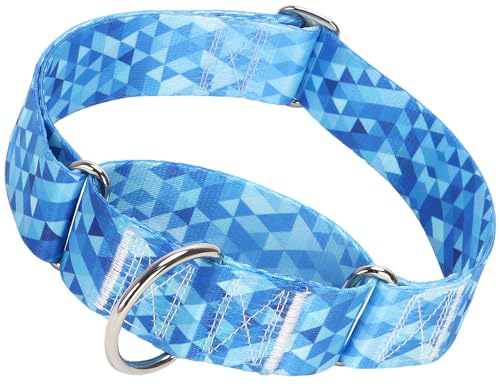 Martingale Hundehalsband, 3,8 cm breit, strapazierfähig, verstellbar, für große Hunde, große Hals- und Kopfrassen, sicheres Training und Spazierengehen, für mittelgroße bis XL-Hunde, Größe L, Blau Martingale Hundehalsband, 3,8 cm breit, strapazierfähig, verstellbar, für große Hunde, große Hals- und Kopfrassen, sicheres Training und Spazierengehen, für mittelgroße bis XL-Hunde, Größe L, Blau von ONEFOJOJO