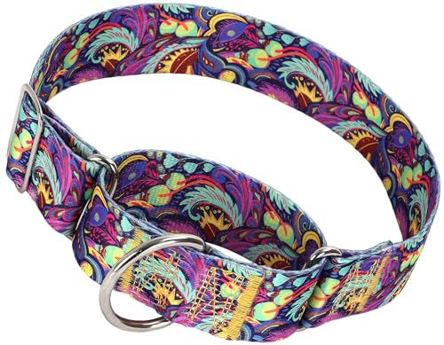 Martingale Hundehalsband, kein Ziehen, verstellbar für mittelgroße und große Hunde, strapazierfähig, 3,8 cm breit, Trainingshalsband mit Aztekenmuster, strapazierfähiges Nylon, sichere Passform (L) Martingale Hundehalsband, kein Ziehen, verstellbar für mittelgroße und große Hunde, strapazierfähig, 3,8 cm breit, Trainingshalsband mit Aztekenmuster, strapazierfähiges Nylon, sichere Passform (L) von ONEFOJOJO