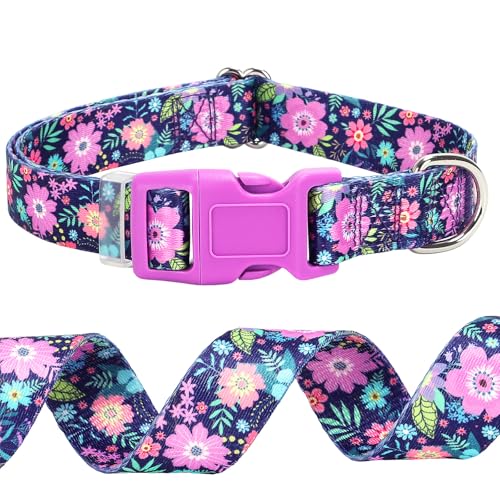 ONEFOJOJO Hundehalsband, Bohemia-Blumen-Stil, für mittelgroße Hunde, weiches Nylon, Welpenhalsband für Jungen und Mädchen, Hündinnen, verstellbar, strapazierfähig, mit Schnellverschluss-Schnalle (M) ONEFOJOJO Hundehalsband, Bohemia-Blumen-Stil, für mittelgroße Hunde, weiches Nylon, Welpenhalsband für Jungen und Mädchen, Hündinnen, verstellbar, strapazierfähig, mit Schnellverschluss-Schnalle (M) von ONEFOJOJO