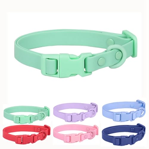 Wasserdichtes Hundehalsband mit Schnalle, niedlich, weiches Silikon, Kunststoff, PVC-Gummi, waschbar, Schnellverschluss, langlebig, Halsbänder für kleine, mittelgroße und große Rassen, Mädchen, Wasserdichtes Hundehalsband mit Schnalle, niedlich, weiches Silikon, Kunststoff, PVC-Gummi, waschbar, Schnellverschluss, langlebig, Halsbänder für kleine, mittelgroße und große Rassen, Mädchen, von ONEFOJOJO