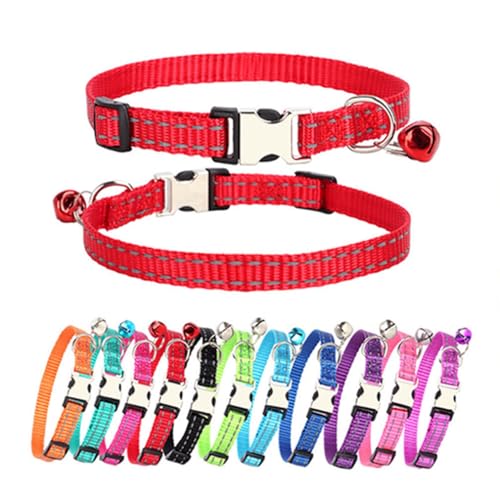 XS Hundehalsband mit Glöckchen, Nylon, reflektierende Metallschnalle, Größe XS, Welpenhalsbänder für Welpen, Kätzchen, Haustiere, Katzen, Mädchen, Jungen, Kleintiere XS Hundehalsband mit Glöckchen, Nylon, reflektierende Metallschnalle, Größe XS, Welpenhalsbänder für Welpen, Kätzchen, Haustiere, Katzen, Mädchen, Jungen, Kleintiere von ONEFOJOJO