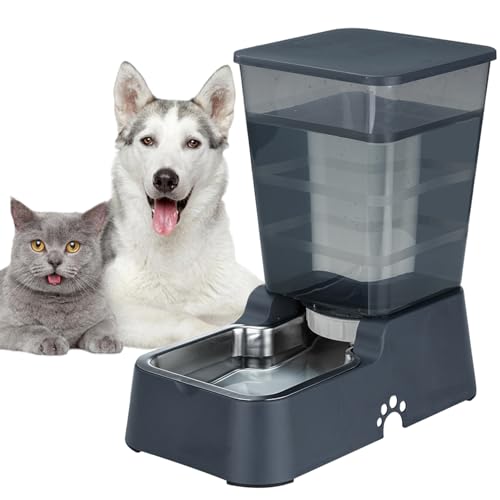 Automatischer Wasserspender für Hunde und Katzen, Schwerkraft-Wasserspender mit 304 Edelstahlnapf, Anzug für mittelgroße und große Hunde und Katzen, große Kapazität 5,3 l (schwarzer Wasserspender) Automatischer Wasserspender für Hunde und Katzen, Schwerkraft-Wasserspender mit 304 Edelstahlnapf, Anzug für mittelgroße und große Hunde und Katzen, große Kapazität 5,3 l (schwarzer Wasserspender) von ONEFOLL