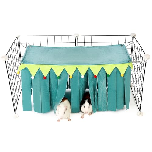 ONEJU Meerschweinchen Versteck, Meerschweinchen Eckversteck, vierseitige Fransen, rechteckige Oberseite und waschbar, geeignete Verstecke für Meerschweinchen und Kaninchen, Keine Metallzäune, Grün ONEJU Meerschweinchen Versteck, Meerschweinchen Eckversteck, vierseitige Fransen, rechteckige Oberseite und waschbar, geeignete Verstecke für Meerschweinchen und Kaninchen, Keine Metallzäune, Grün von ONEJU