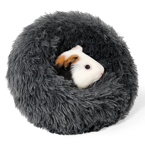 ONEJU Plüsch Meerschweinchen Bett, Plüsch Meerschweinchen Donut Bett, Plüsch Meerschweinchen Hideout, Kaninchen Bett, Kleintier Kuschelbett für Meerschweinchen, Frettchen und Hasen von ONEJU