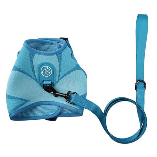 ONSMO Flyknit Brust- und Rückengurt für Katzen, Anti-Ausbruchsseil, Brust- und Rückengurt für Katzen, Blau, Größe S von ONSMO