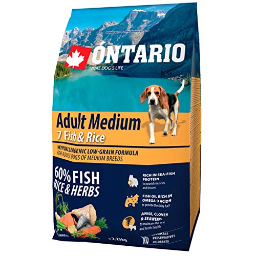 ONTARIO Futter für Hunde Erwachsene Rassen mittel - Fisch und Reis - 2,25 kg von ONTARIO