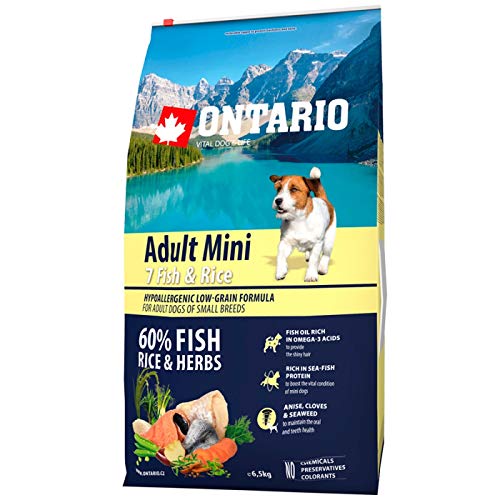 ONTARIO Futter für Hunde Erwachsene kleine Tassen - Fisch und Reis - 6,5 kg von ONTARIO