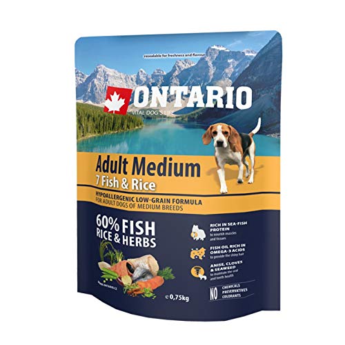 ONTARIO Futtermittel für Hunde Erwachsene Rassen - Fisch und Reis - 750 g von ONTARIO