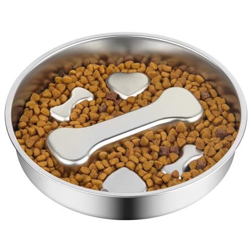 Slow Feeder Hundenapf – 2 Tassen Edelstahl Hund Slow Feeder Futternapf Metall rutschfeste Leckplatte Welpen- oder Katzenfutterhalter Haustierbedarf Puzzle Labyrinth Dish für kleine und mittelgroße Slow Feeder Hundenapf – 2 Tassen Edelstahl Hund Slow Feeder Futternapf Metall rutschfeste Leckplatte Welpen- oder Katzenfutterhalter Haustierbedarf Puzzle Labyrinth Dish für kleine und mittelgroße von ONXE