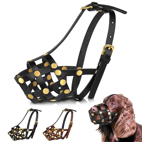OOPSDOGGY Cocker Spaniel Hundemaulkorb für kleine Hunde – Leder, atmungsaktiv, sicherer Korbmaulkorb für kleine mittelgroße Rassen, verhindert Beißen, kein Kauen, verstellbar (Schwarz, Größe 1 - OOPSDOGGY Cocker Spaniel Hundemaulkorb für kleine Hunde – Leder, atmungsaktiv, sicherer Korbmaulkorb für kleine mittelgroße Rassen, verhindert Beißen, kein Kauen, verstellbar (Schwarz, Größe 1 - von OOPSDOGGY
