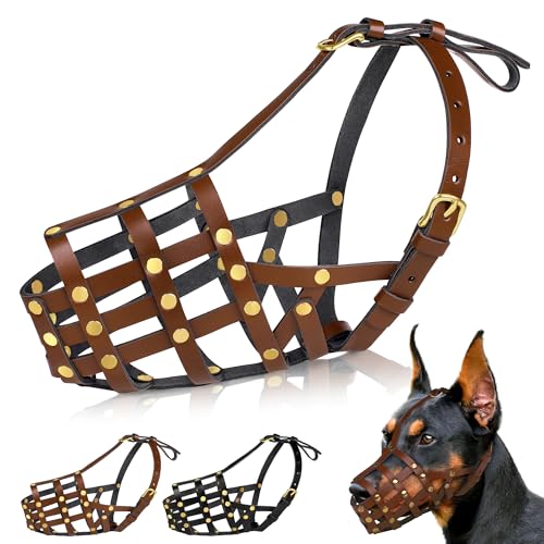 OOPSDOGGY Dobermann Hundemaulkorb für große Hunde – Leder, atmungsaktiv, sicherer Korbmaulkorb für große Rassen, Husky, Deutscher Schäferhund, verhindert Beißen, kein Kauen, verstellbar (Schwarz, OOPSDOGGY Dobermann Hundemaulkorb für große Hunde – Leder, atmungsaktiv, sicherer Korbmaulkorb für große Rassen, Husky, Deutscher Schäferhund, verhindert Beißen, kein Kauen, verstellbar (Schwarz, von OOPSDOGGY