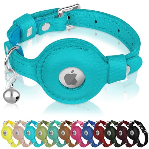 OOPSDOGGY Katzenhalsband für AirTag-Halter, Leder-Kätzchen-Halsbänder mit Gummiband und Glöckchen, nicht abreißbar, verstellbare kleine Haustierhalsbänder für drinnen und draußen, für Jungen, Mädchen OOPSDOGGY Katzenhalsband für AirTag-Halter, Leder-Kätzchen-Halsbänder mit Gummiband und Glöckchen, nicht abreißbar, verstellbare kleine Haustierhalsbänder für drinnen und draußen, für Jungen, Mädchen von OOPSDOGGY