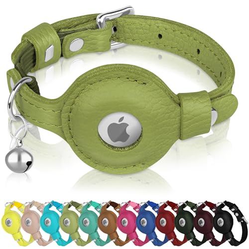 OOPSDOGGY Katzenhalsband für AirTag-Halter, Leder-Kätzchen-Halsbänder mit Gummiband und Glöckchen, nicht abreißbar, verstellbare kleine Haustierhalsbänder für drinnen und draußen, für Jungen, Mädchen OOPSDOGGY Katzenhalsband für AirTag-Halter, Leder-Kätzchen-Halsbänder mit Gummiband und Glöckchen, nicht abreißbar, verstellbare kleine Haustierhalsbänder für drinnen und draußen, für Jungen, Mädchen von OOPSDOGGY