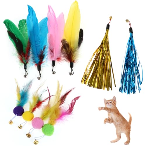 OOTSR 10 Stück Katzenspielzeug Interaktiv Katzenspielzeug Ersatzfedern Feder Teaser Katzen Spielzeug mit Glocken Nachfüllpackungen für Innenkatzen Kätzchen Katzenangel OOTSR 10 Stück Katzenspielzeug Interaktiv Katzenspielzeug Ersatzfedern Feder Teaser Katzen Spielzeug mit Glocken Nachfüllpackungen für Innenkatzen Kätzchen Katzenangel von OOTSR