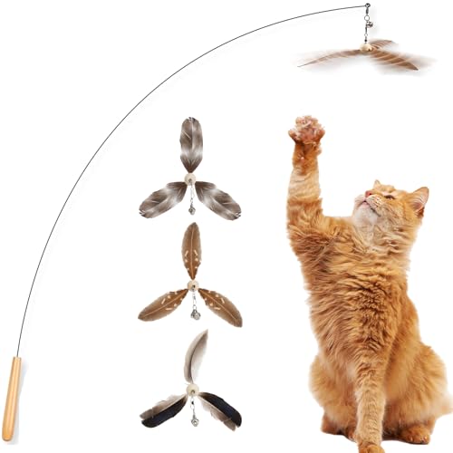 OOTSR 4Stück Feder Katzenspielzeug Interaktiv Katzenspielzeug Ersatzfedern Teaser Katzen Spielzeug mit Glocken Nachfüllpackungen für Innenkatzen Kätzchen OOTSR 4Stück Feder Katzenspielzeug Interaktiv Katzenspielzeug Ersatzfedern Teaser Katzen Spielzeug mit Glocken Nachfüllpackungen für Innenkatzen Kätzchen von OOTSR
