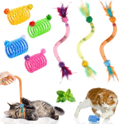 OOTSR 7 Stück Katzenminze Spielzeug Federseile Interaktiv Katzenspielzeug für Innen Katzen Kätzchen, Natürliche federspielzeug für Katzen Spielzeug Katze mit Glocken OOTSR 7 Stück Katzenminze Spielzeug Federseile Interaktiv Katzenspielzeug für Innen Katzen Kätzchen, Natürliche federspielzeug für Katzen Spielzeug Katze mit Glocken von OOTSR