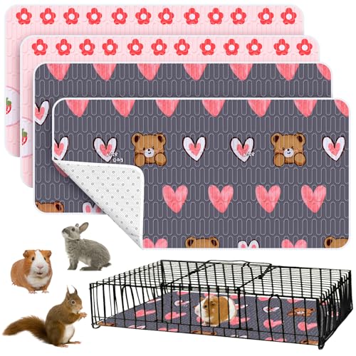 Meerschweinchen-Pads, wasserdicht, saugfähig, für Kaninchen, Hamster, Bettwäsche, Chinchillas, Welpen, Urinierbox-Matten für Katzen, kleine Tiere, Hunde, 61 x 120 cm, 4 Stück Meerschweinchen-Pads, wasserdicht, saugfähig, für Kaninchen, Hamster, Bettwäsche, Chinchillas, Welpen, Urinierbox-Matten für Katzen, kleine Tiere, Hunde, 61 x 120 cm, 4 Stück von OPEYATOYS