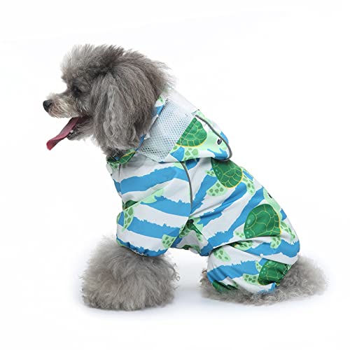 OPPWONG Hund Regenmantel, Atmungsaktives Haustier mit Kapuze Regen Jacke Hunde Regenjacke Regenmantel für Hunde Reflektierende Welpen Regenmantel Ponchopukozies für Kleine Mittelgroße (M) von OPPWONG