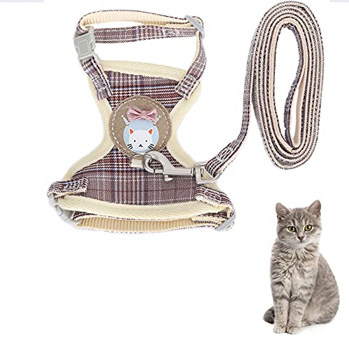 OPPWONG Katzengeschirr und Leine, Bequeme Outdoor-Westengeschirre für Spaziergänge, Katzengeschirr, Ausbruchsichere Katzenweste, Verstellbarer, Weicher (1,5 cm (geeignet für 7–16 Pfund)) von OPPWONG