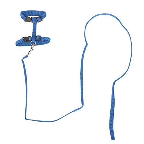 Katzengeschirr und Leine, Weiches Nylon, Verstellbar, Niedliches Katzengeschirr, Leine-Set, Kätzchengeschirr und Leine, Set, Katzengeschirr, Ausbruchssicher, (Blue) von OPPWONG