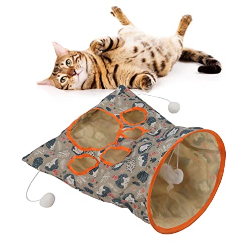 Katzentunnel für Innenkatzen, Crinkle -Bag -Spielzeug für Katzen Katzen Crinkle Matte Spiel Tunnel Hamster Spielen Tunnel Spielzeugkatze -Katze Schlafsack für Kätzchen Zum von OPPWONG