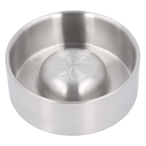 Langsame Feeder -Hundeschalen, Edelstahlhund Langsamer Feeder -Lick -Lick -Schüssel mit Nicht -Slip -Gummi -Basis für Großes Haustier (L) von OPPWONG